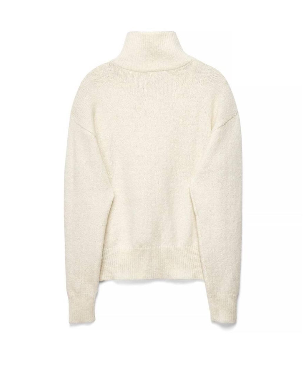 NA-KD White Wool Blend Zipper Sweater