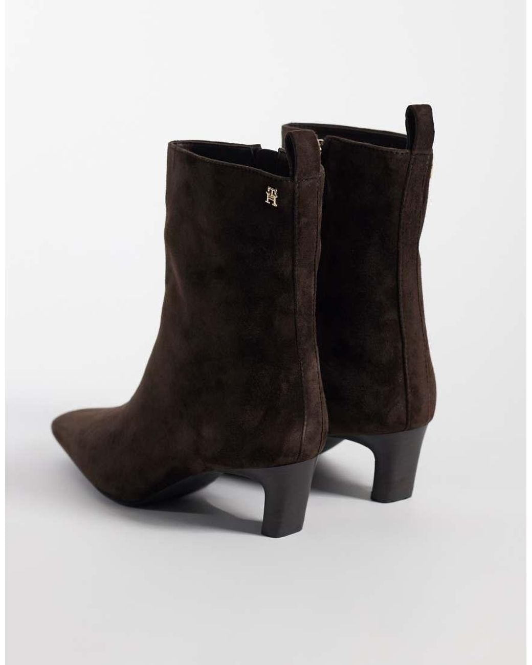 Tommy Hilfiger Black Piper Real Suede Heeled Ankle Boots