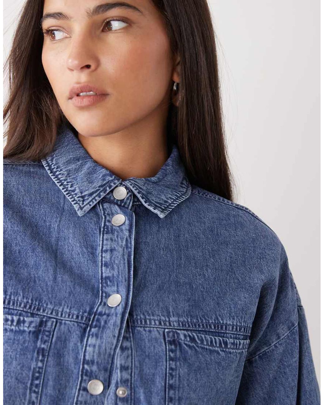 Noisy May Blue Oversized Denim Shirt
