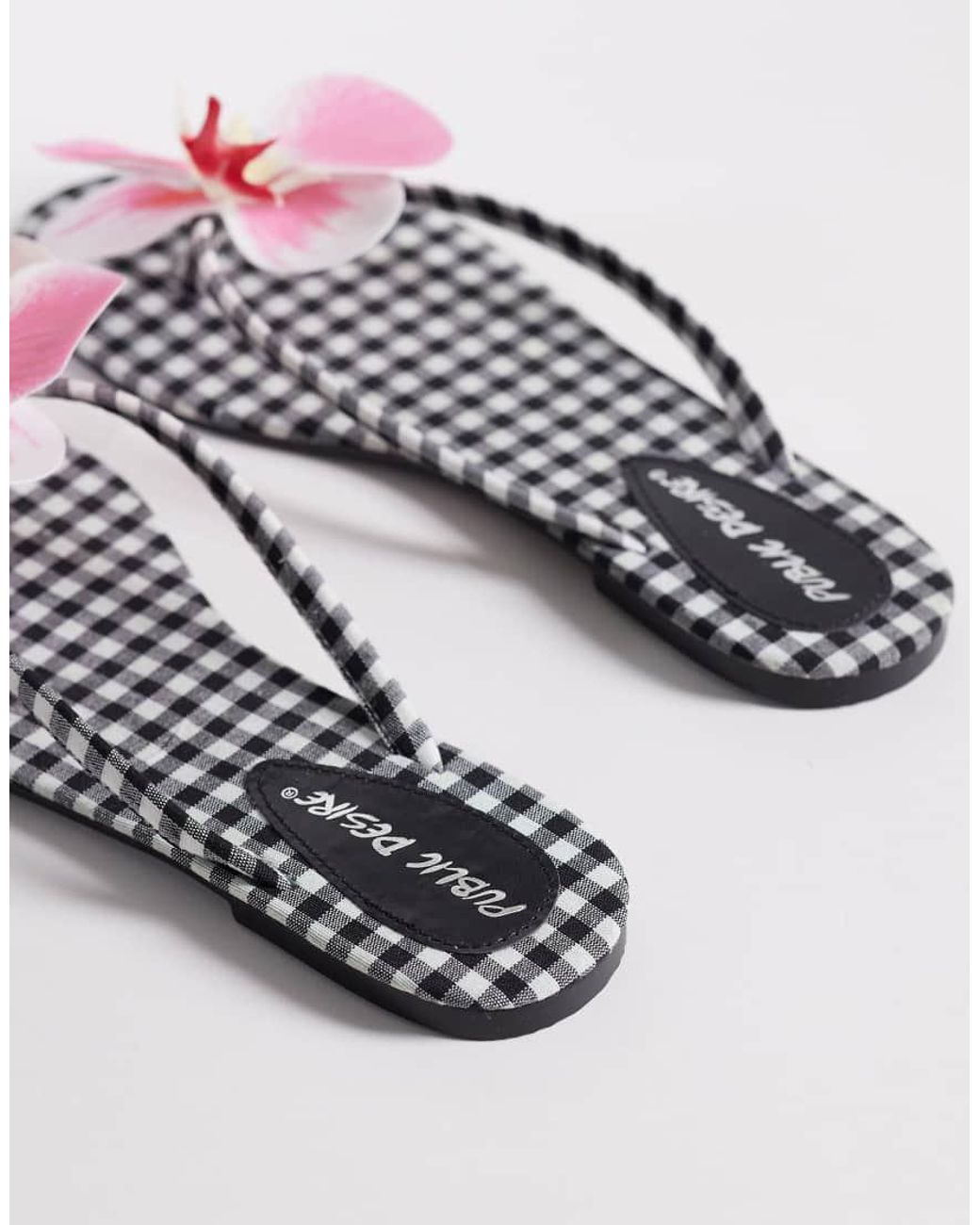 Public Desire White Moko Flipflops With 3d Flower