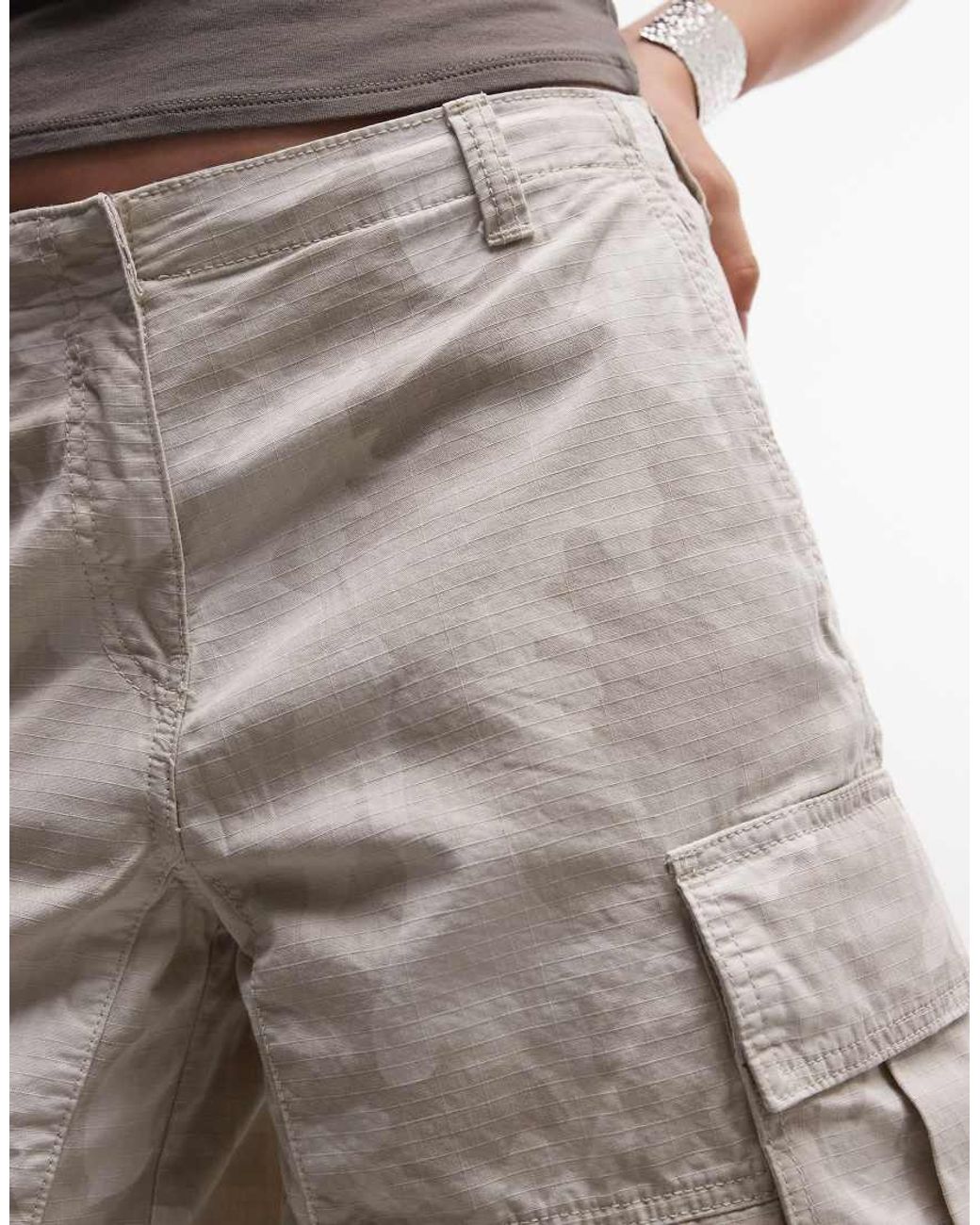 Weekday White Bermuda Cargo Shorts