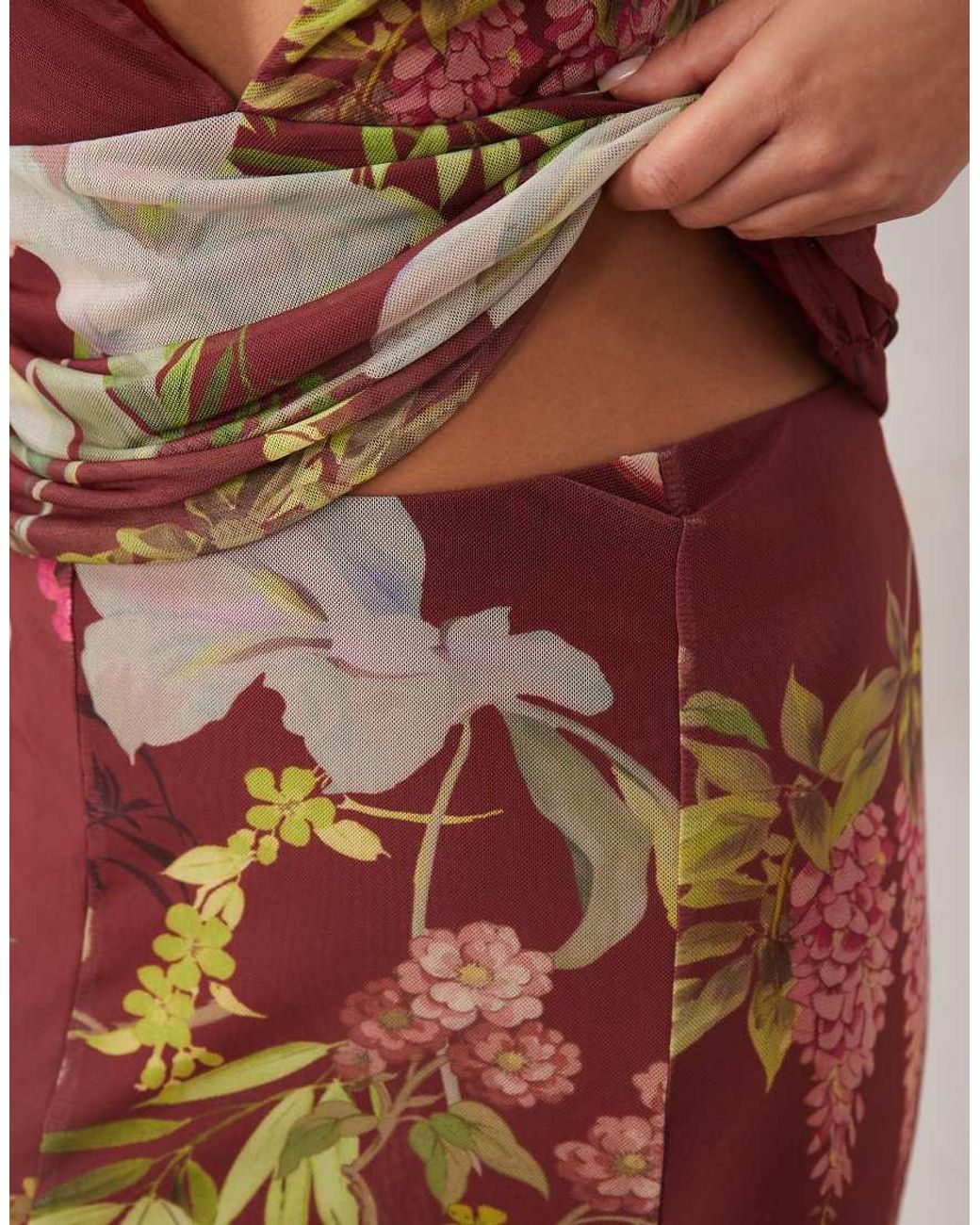 ASOS Pink Draped Maxi Skirt