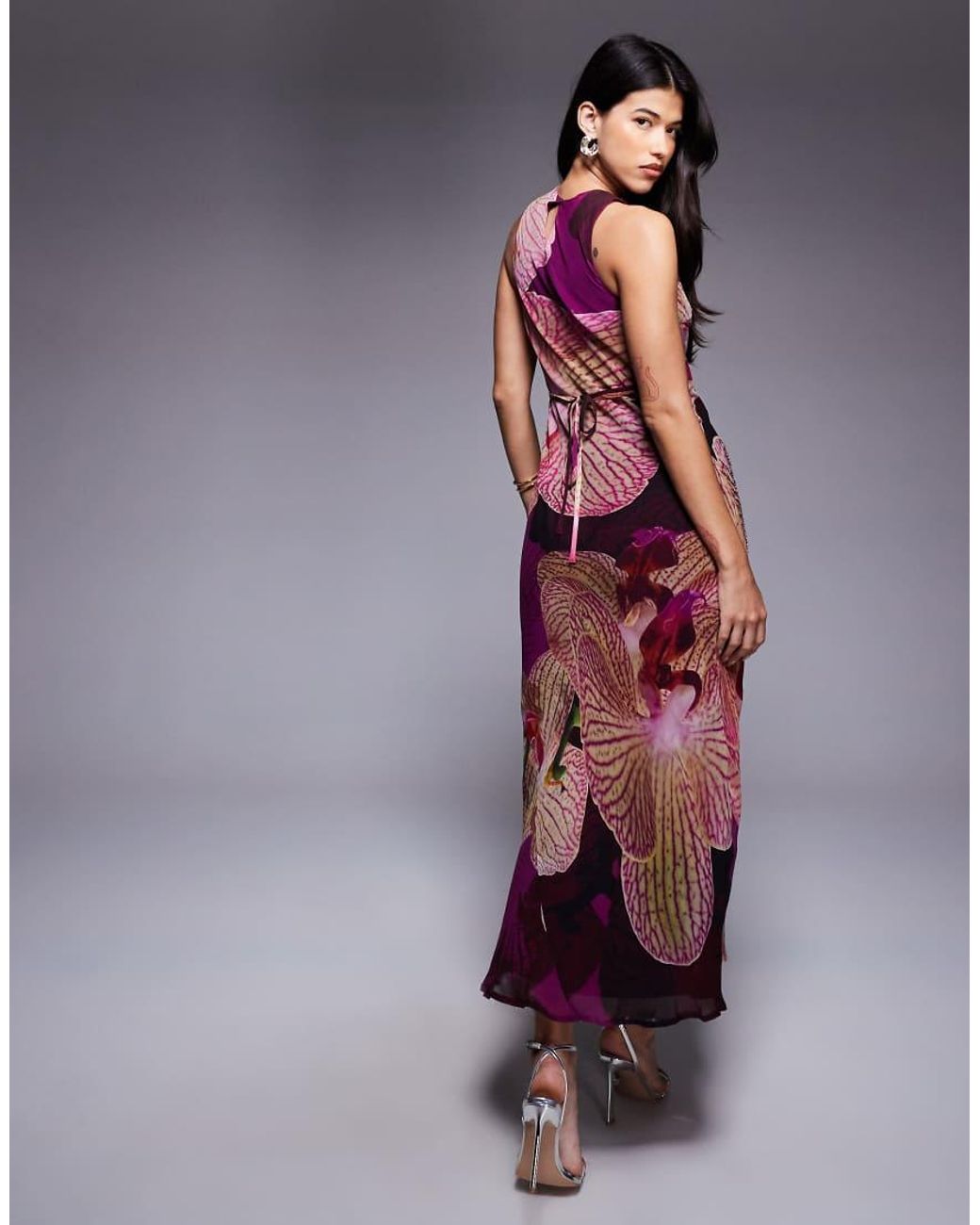 River Island Embellished Floral Print Maxi Dress in Purple | Lyst UK