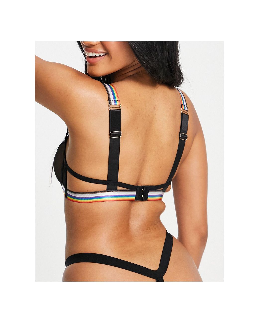 Bluebella Sadie mesh sheer lingerie set with logo elastic detail in
