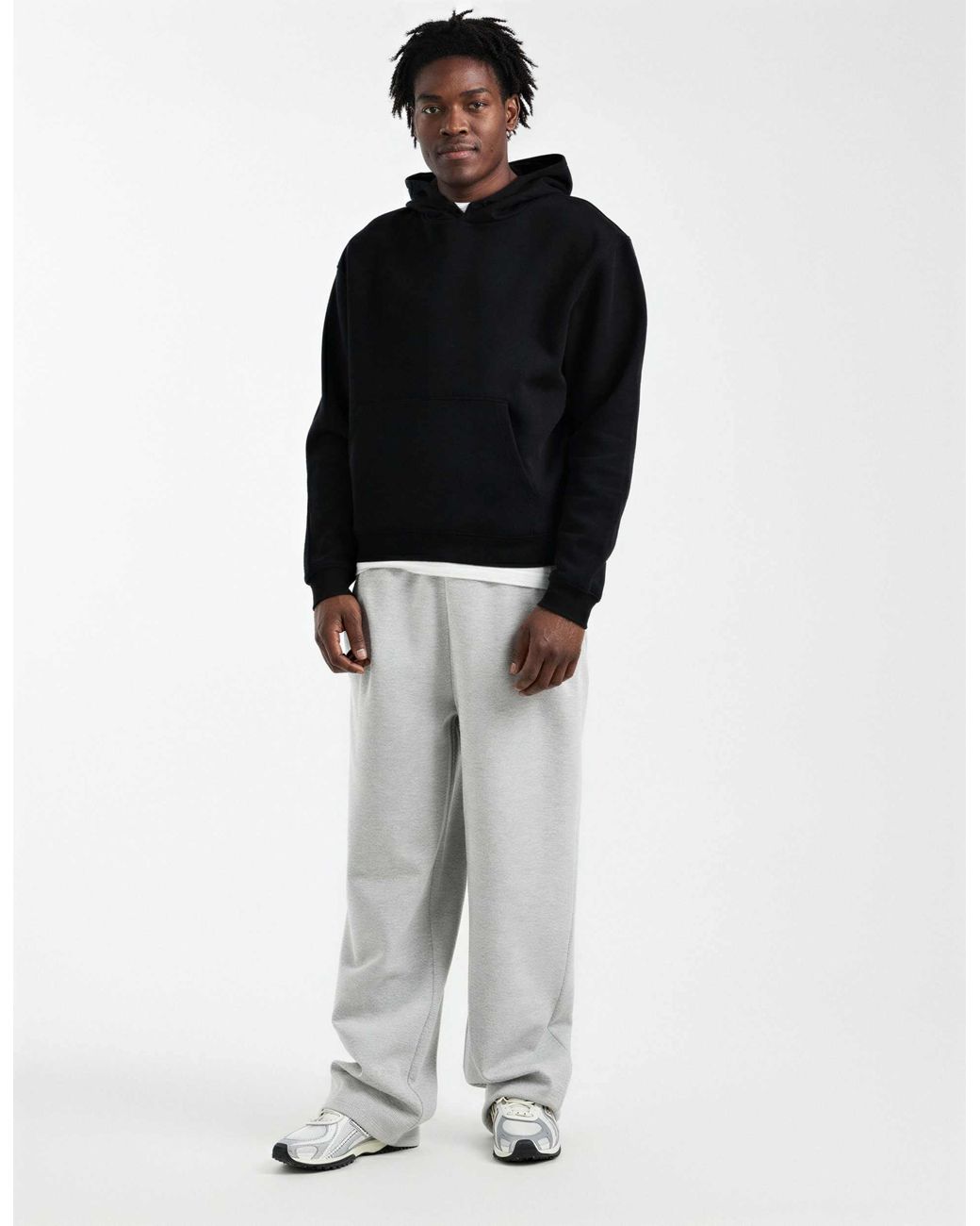 ASOS Black Essentials Boxy Hoodie for men