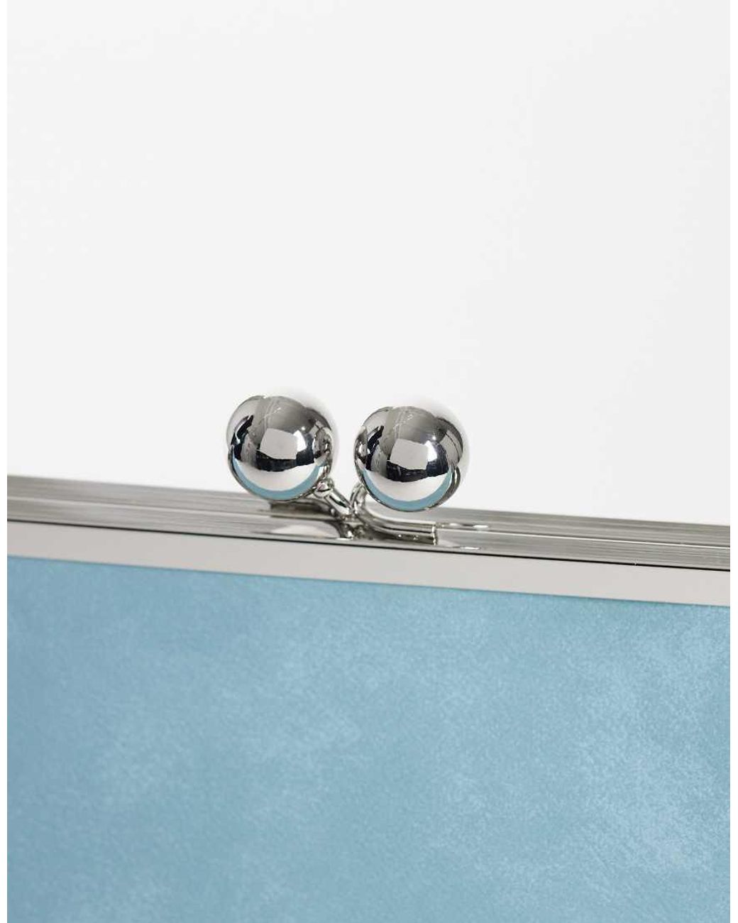 ASOS Blue Velvet Touch Oversized Frame Clutch Bag