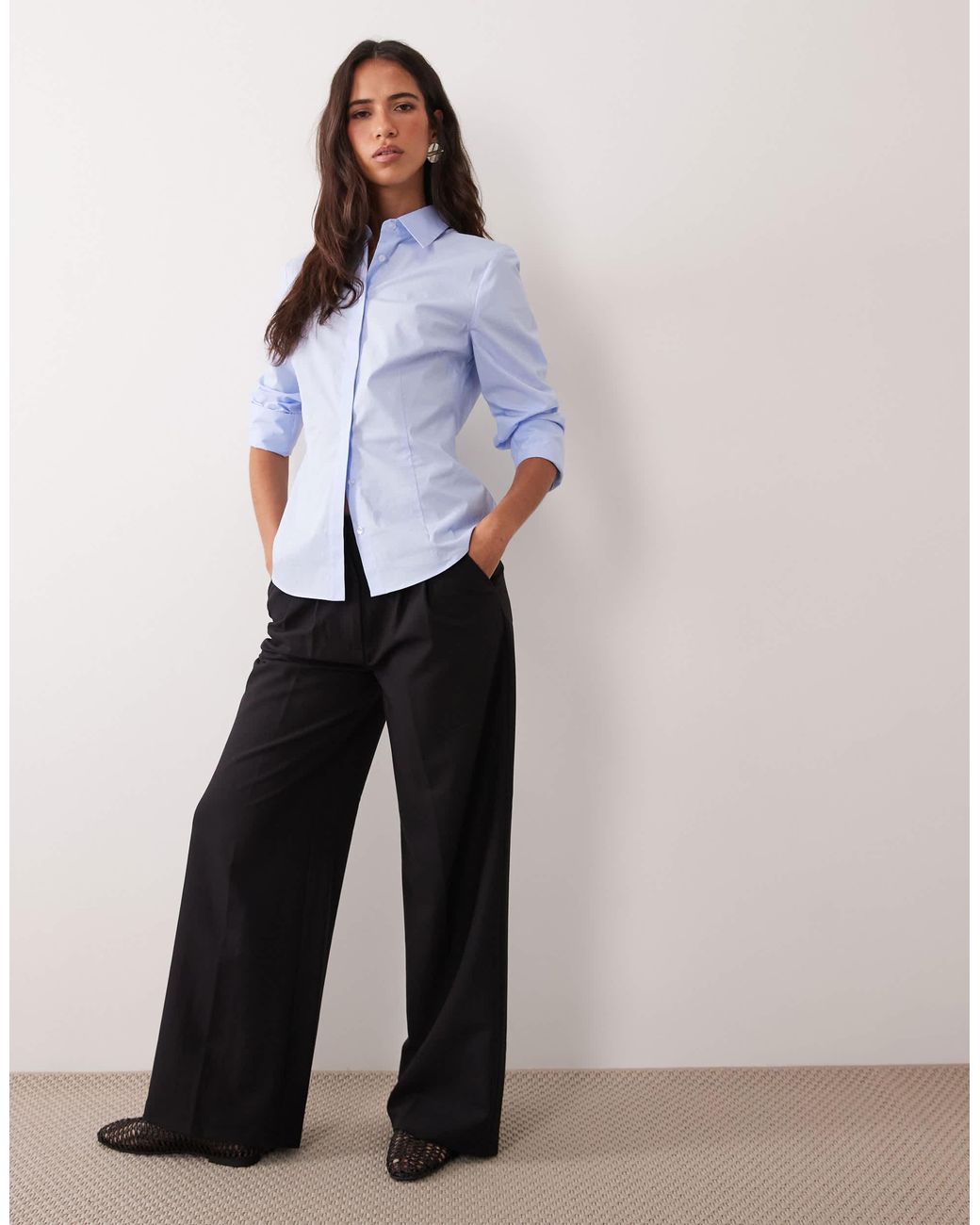 Mango Blue Klassisches hemd