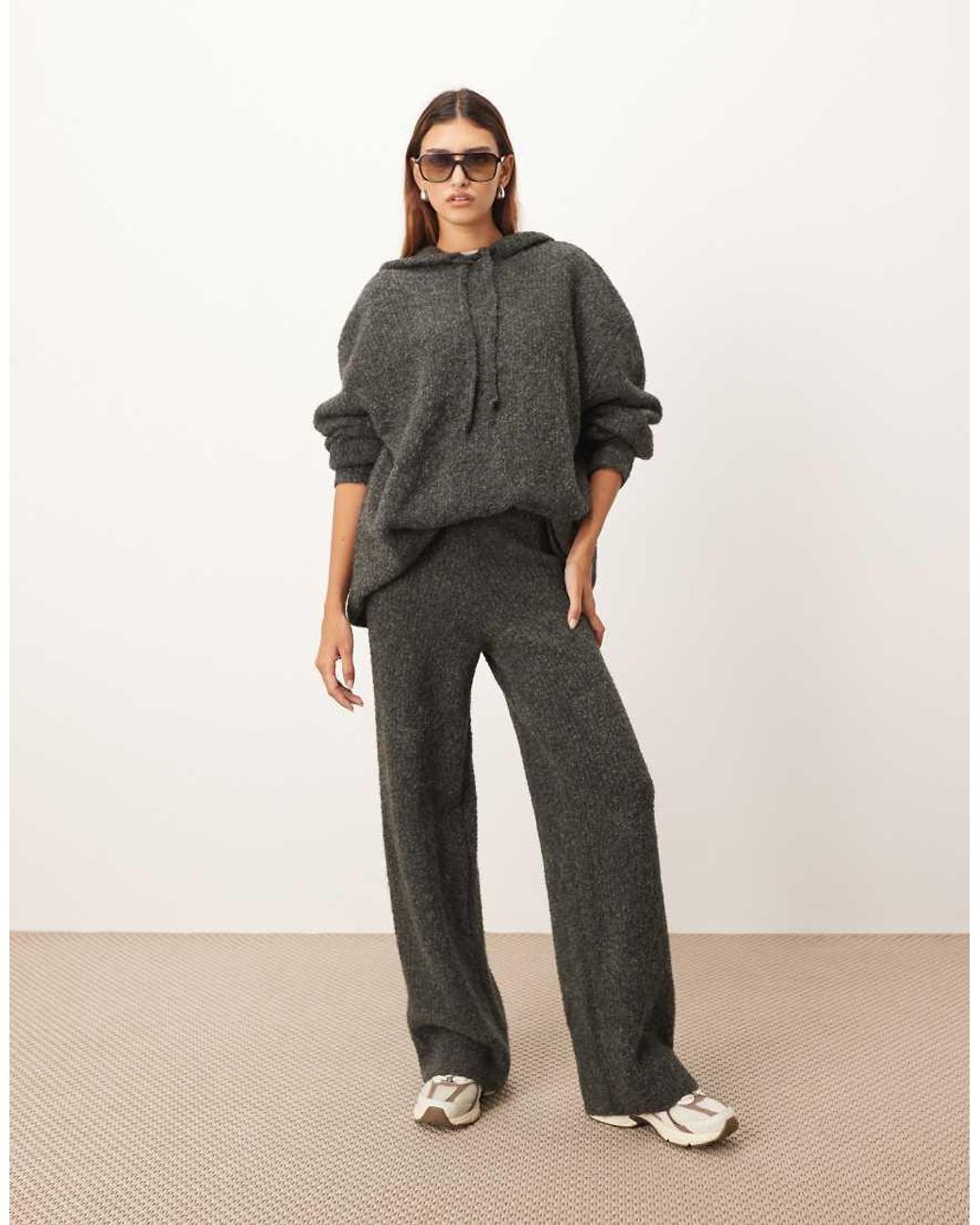 ARRANGE Gray Boucle Hoodie Co-ord
