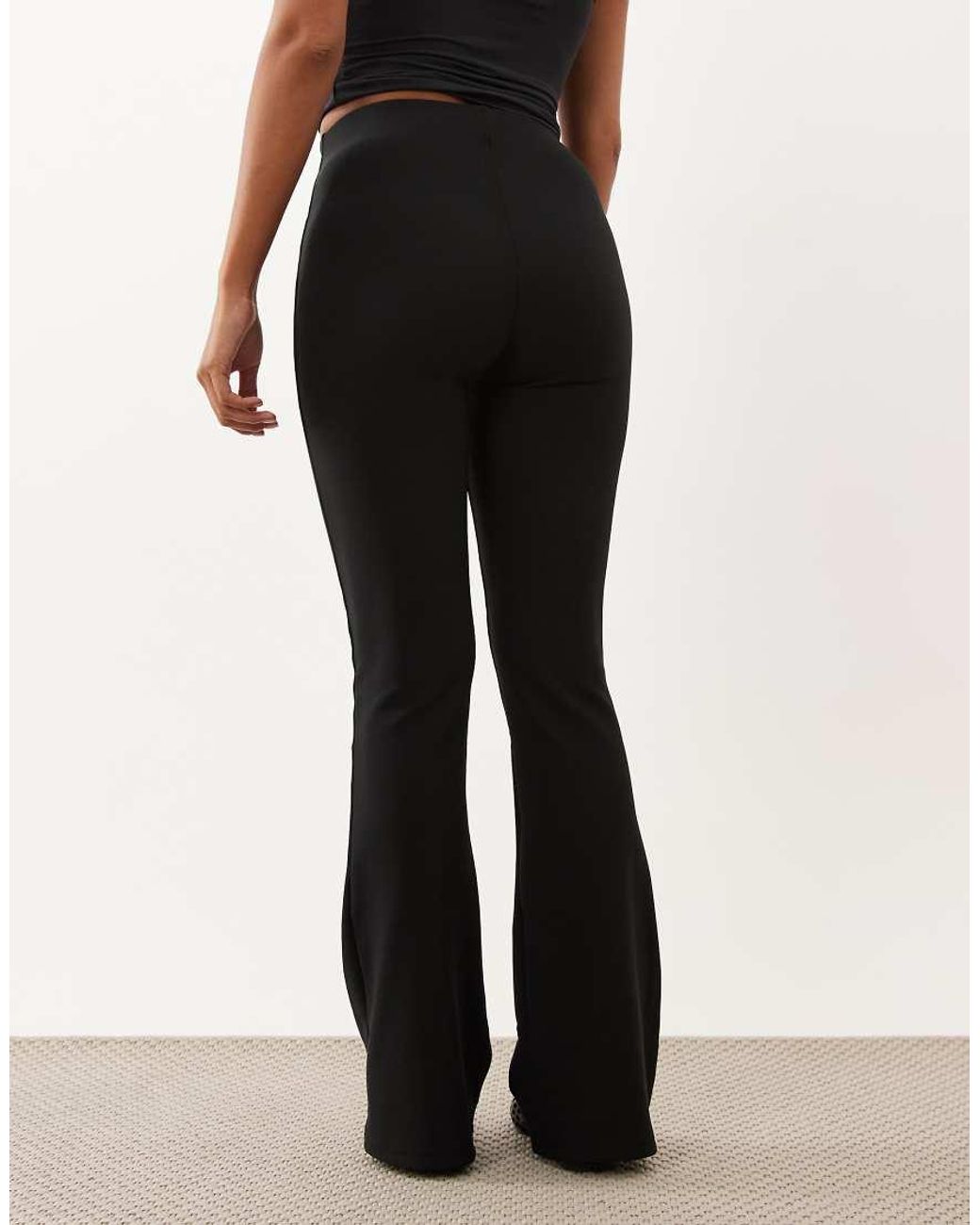 New Look Black Ribbed Flare Trouser
