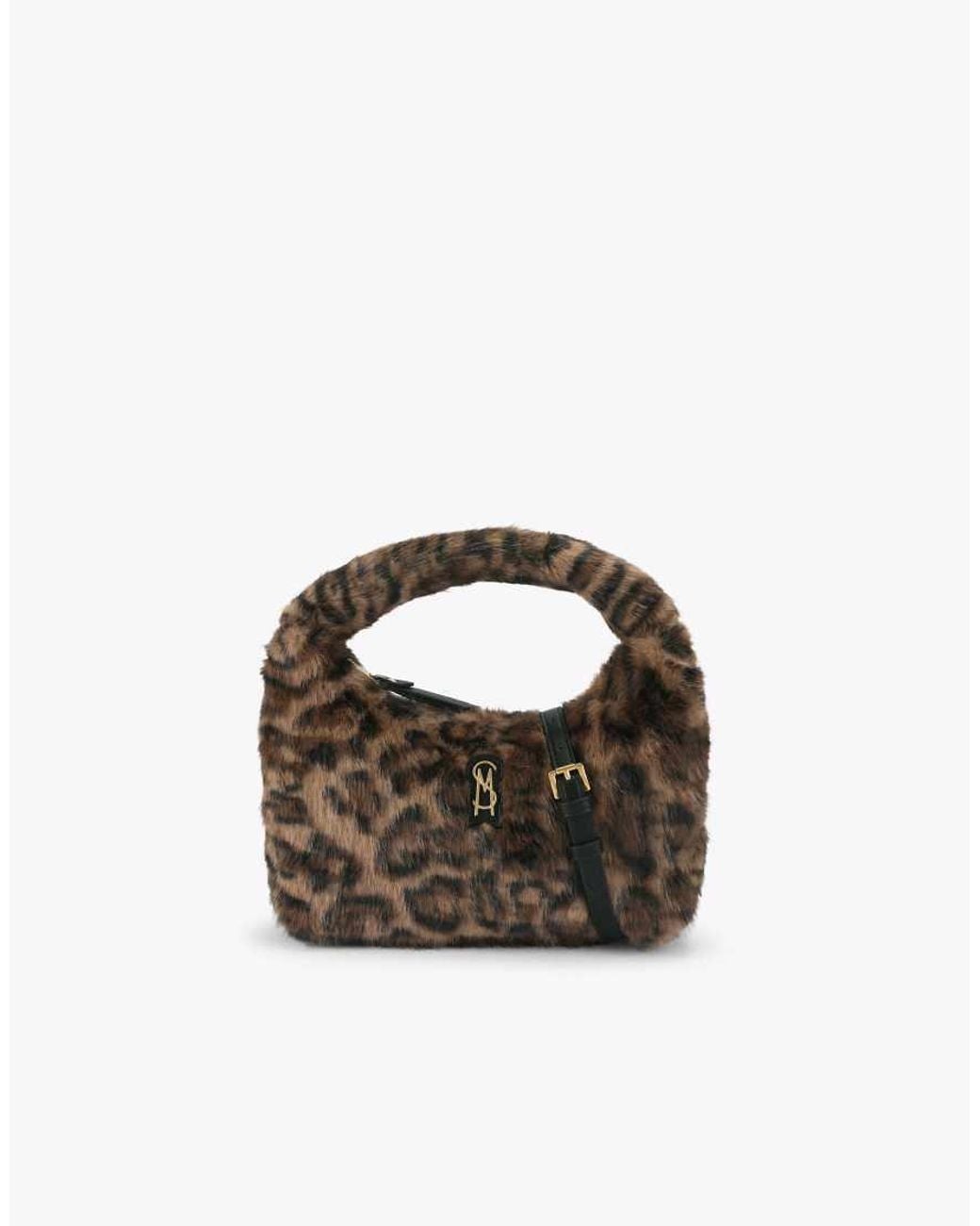 Steve Madden Brown Fluffy Bag Leopard Print Cross Body