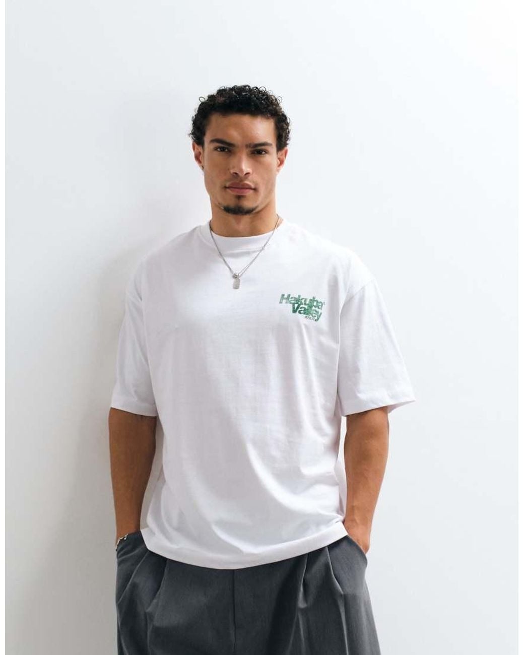 ASOS White Oversized T-shirt With Mountain Graphic for men