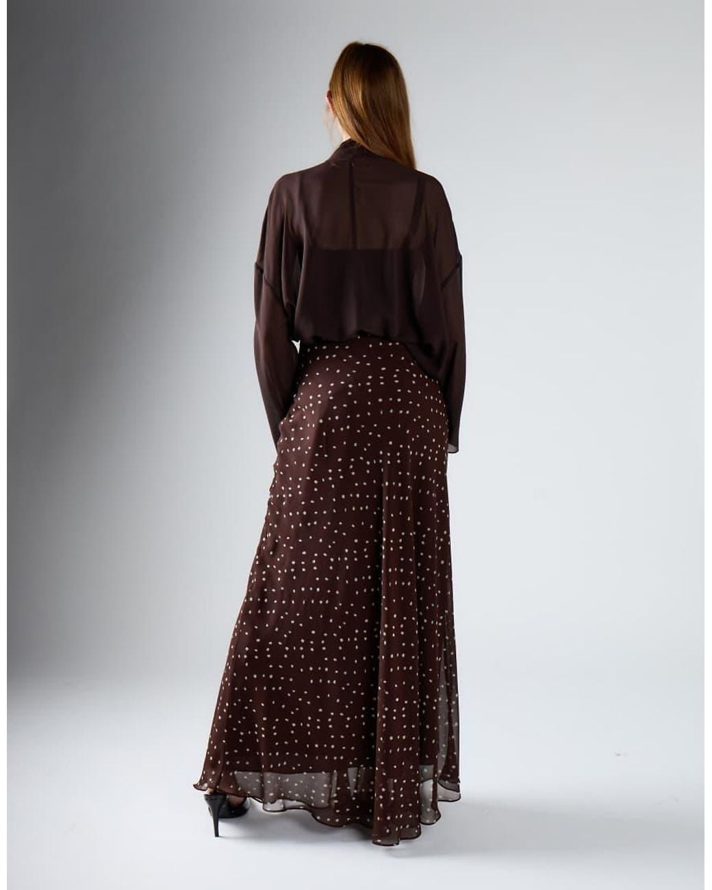 Glamorous Brown Chiffon Maxi Skirt