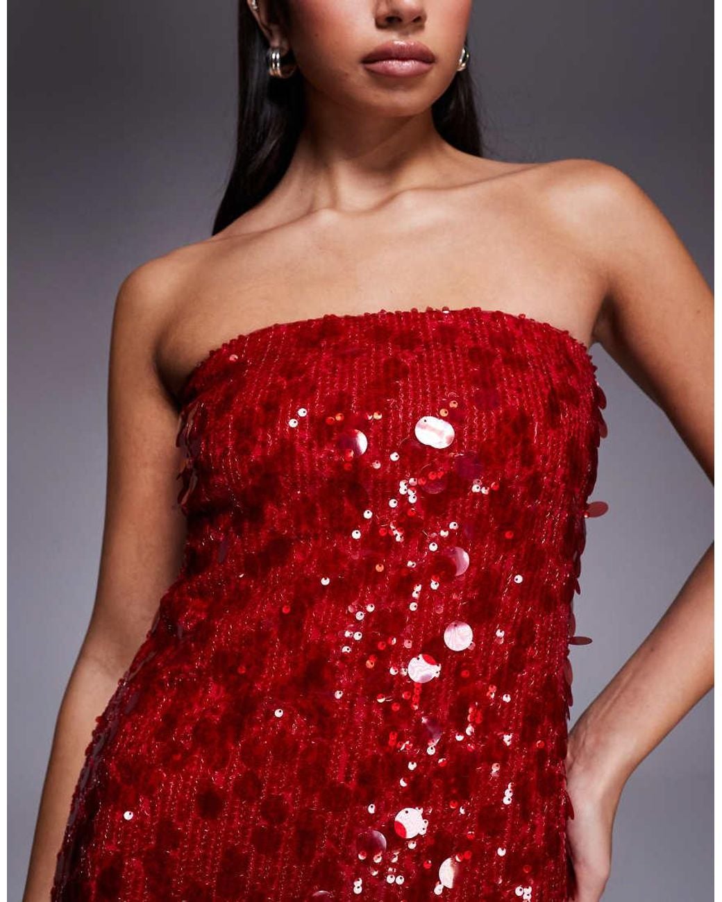 Abercrombie & Fitch Red Strapless Scarlett Skort Dress