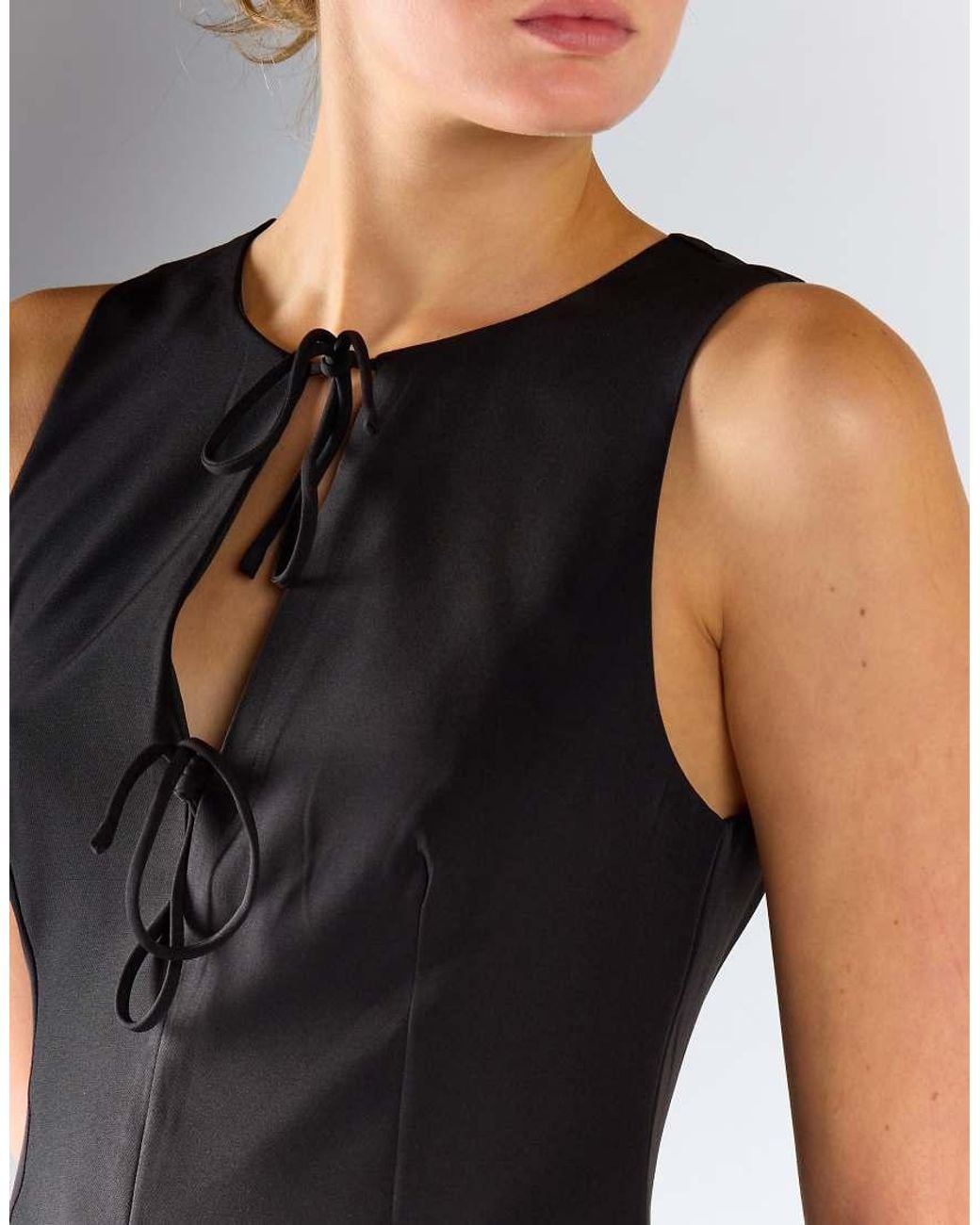Glamorous Black Tie Front Dress