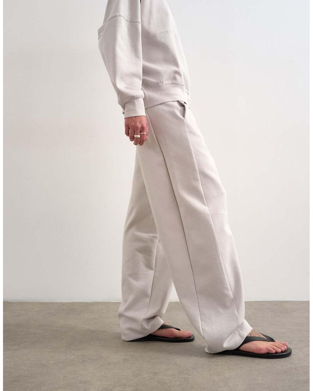 TOPSHOP White Interlock Clean Barrel jogger Co-ord