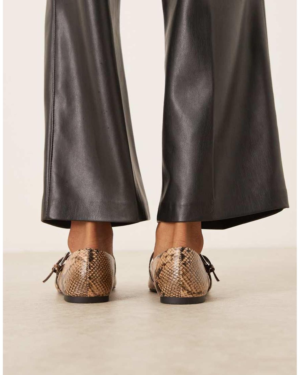 ASOS Brown Leah Mary Jane Ballets