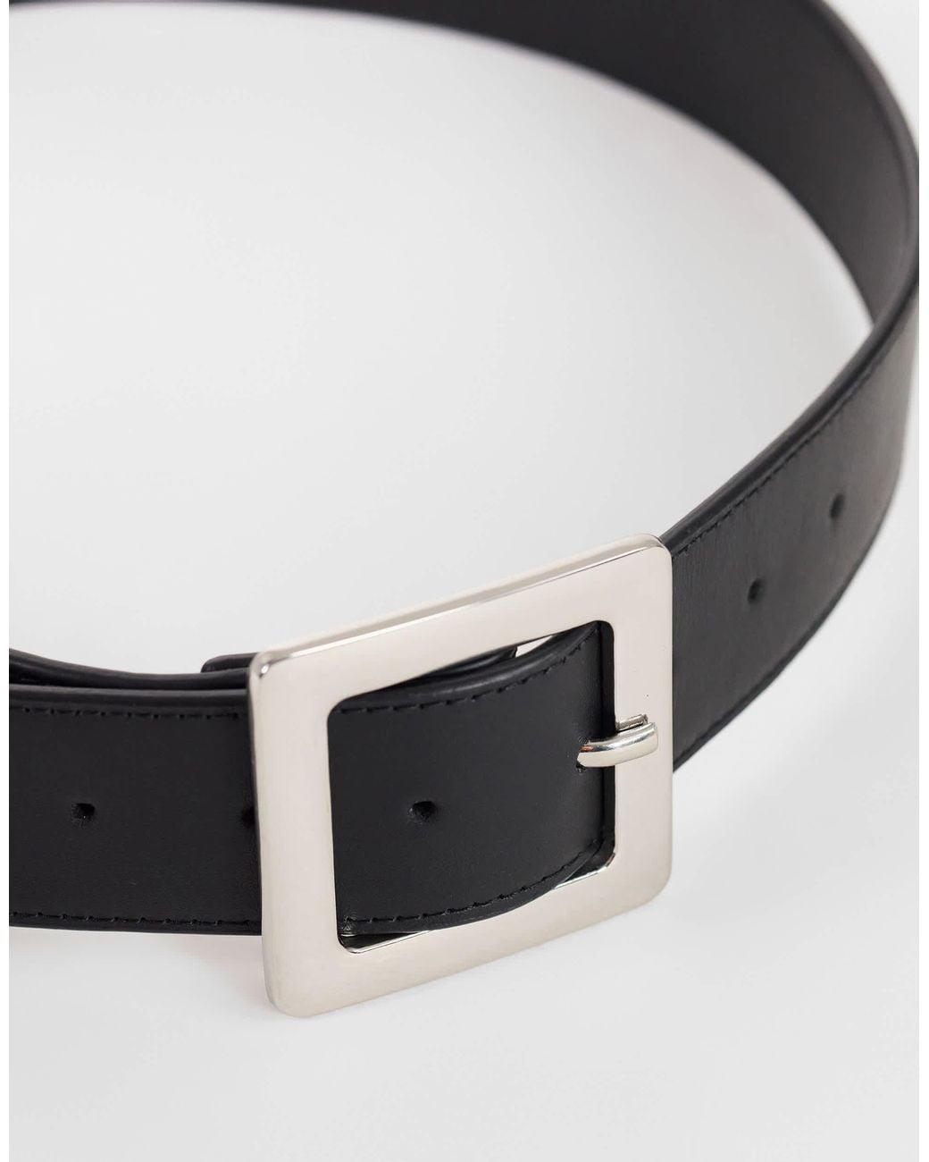 TOPSHOP Black Breiter ledergürtel