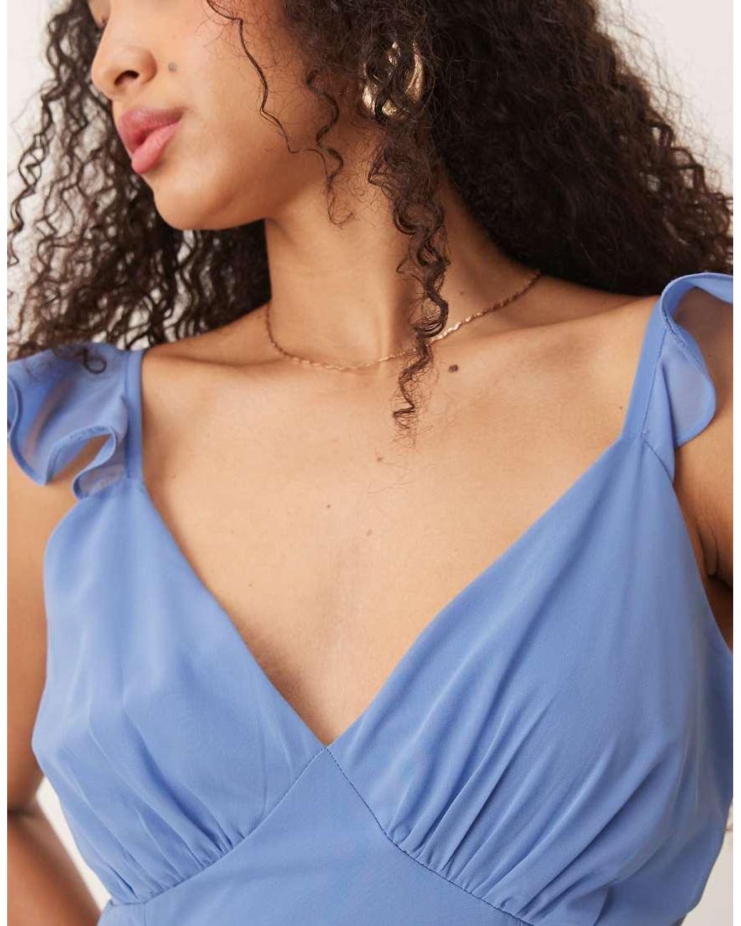 ANAYA Blue Strappy V Neck Maxi Dress
