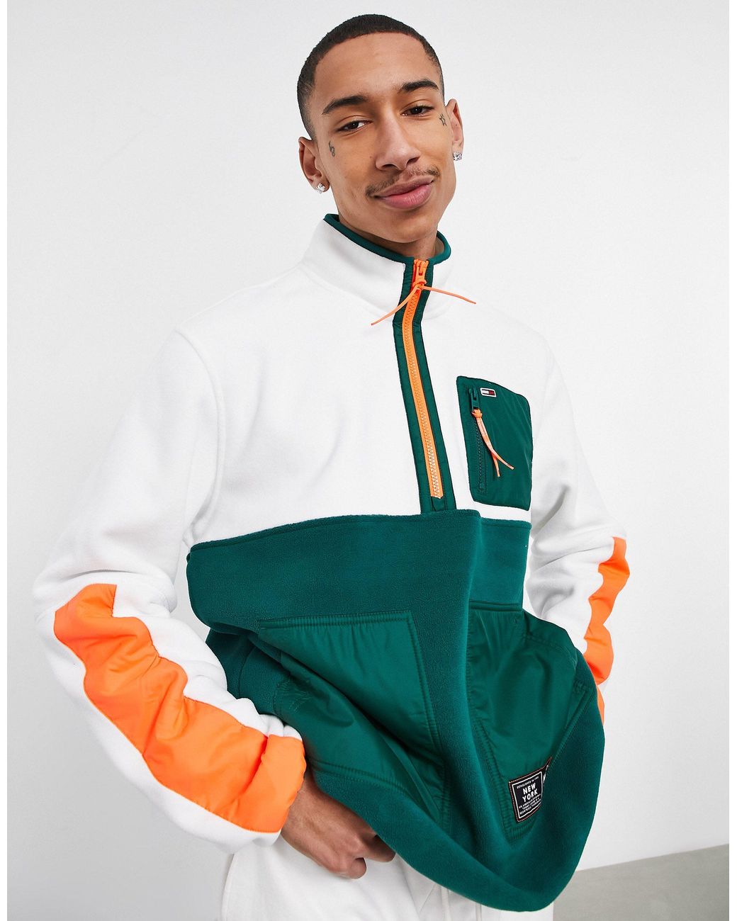 Polar Fleece Hybrid Half Zip Sweatshirt 