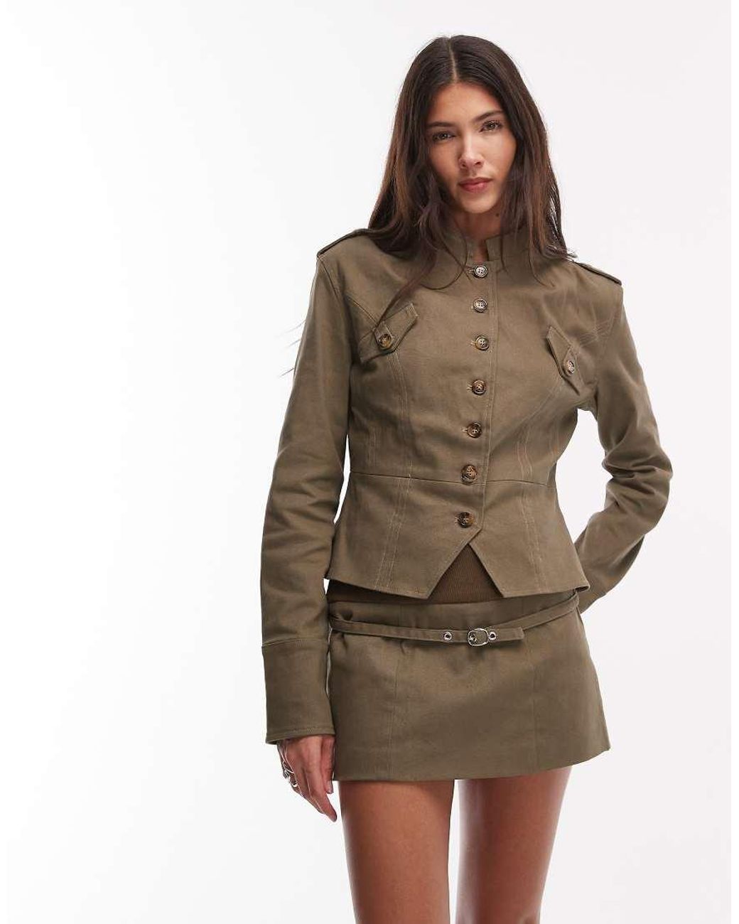 Motel Natural Desau Twill Mini Skirt