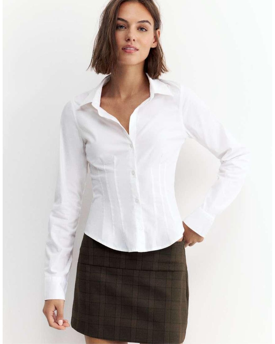 Minigonna Pantalone Scuro di Pull&Bear in White