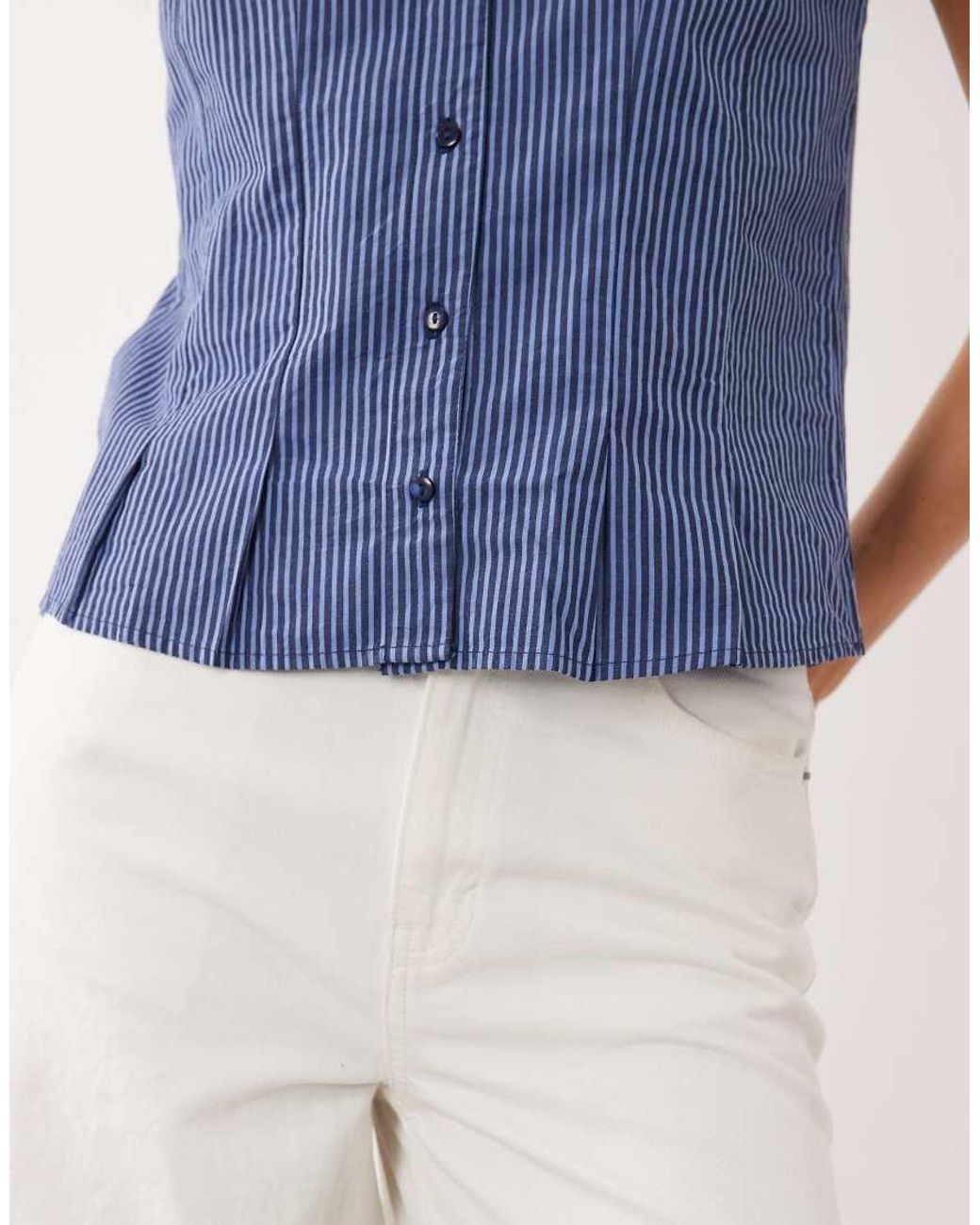 Mango Blue Teen Sleeveless Shirt
