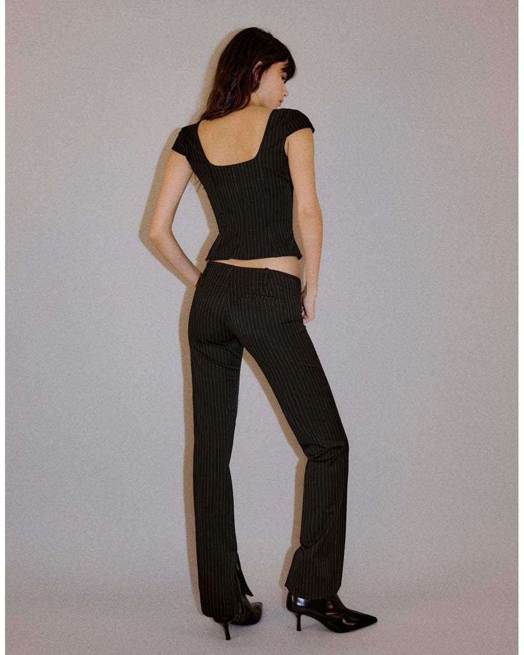 Bershka Multicolor Tall Slim Fit Low-rise Trousers
