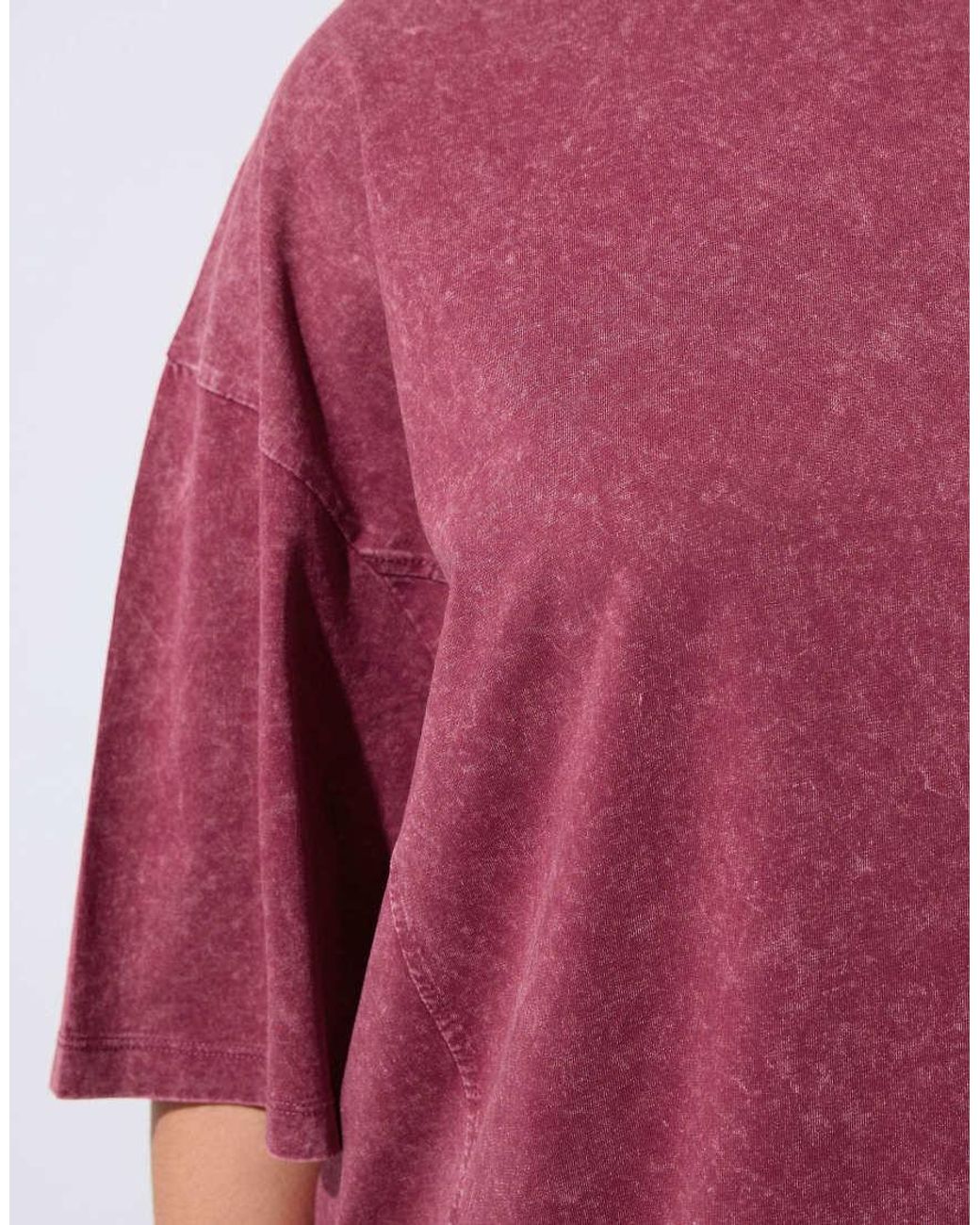 Yours Clothing Red Acid Wash Seam Detail Top
