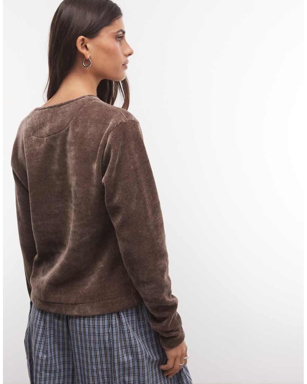 Adidas Originals Brown Chenille Cardigan