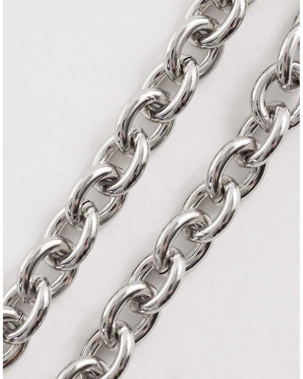 ASOS Metallic Cuff And Chain T-bar Bracelet for men