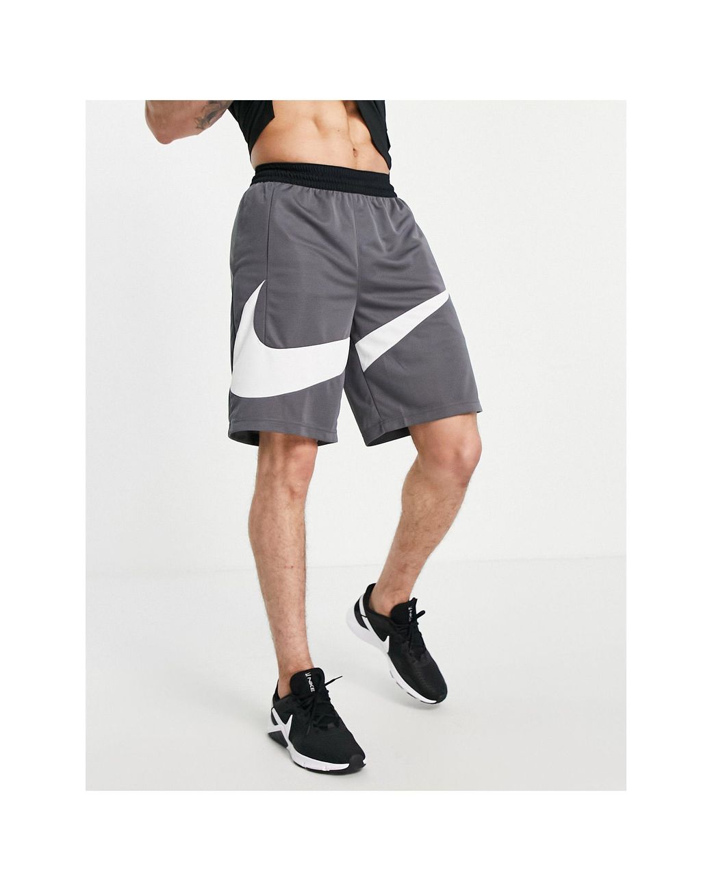Nike swoosh shorts grey hot sale