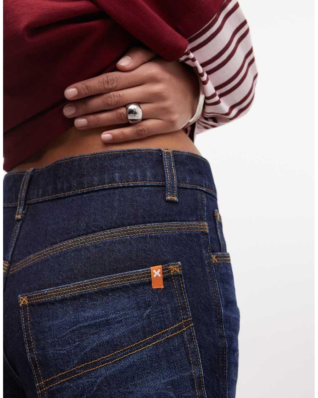 Collusion Red Loose Denim Jorts