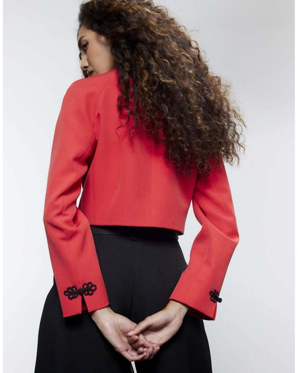 River Island Red Mandarin Trim Jacket