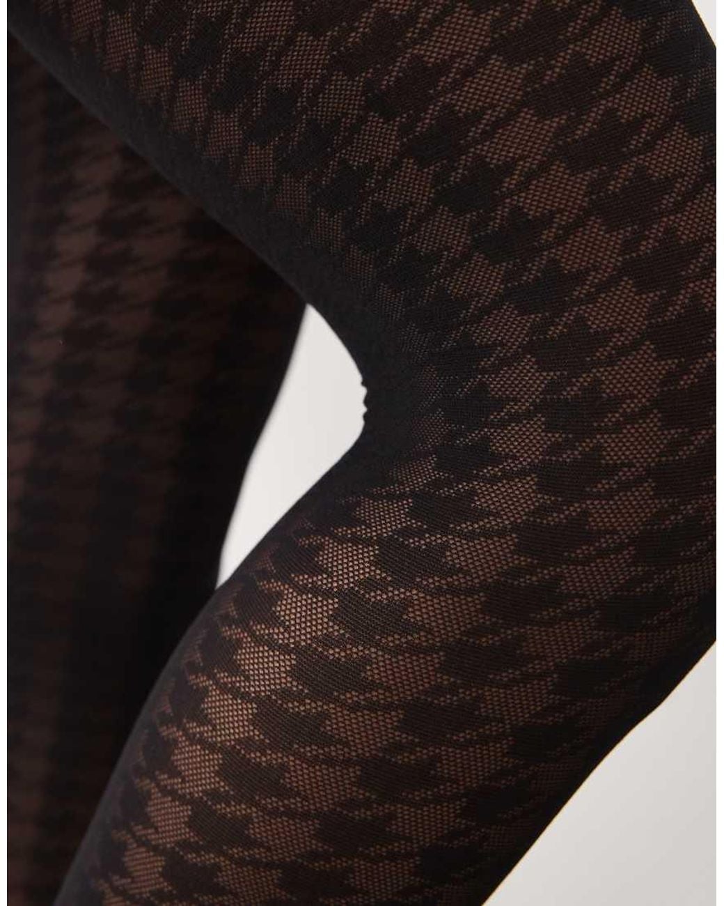 ASOS White Houndstooth Pattern Tights