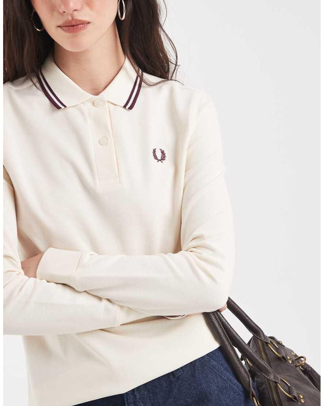 Fred Perry Blue Twin Tipped Long Sleeve Polo Shirt
