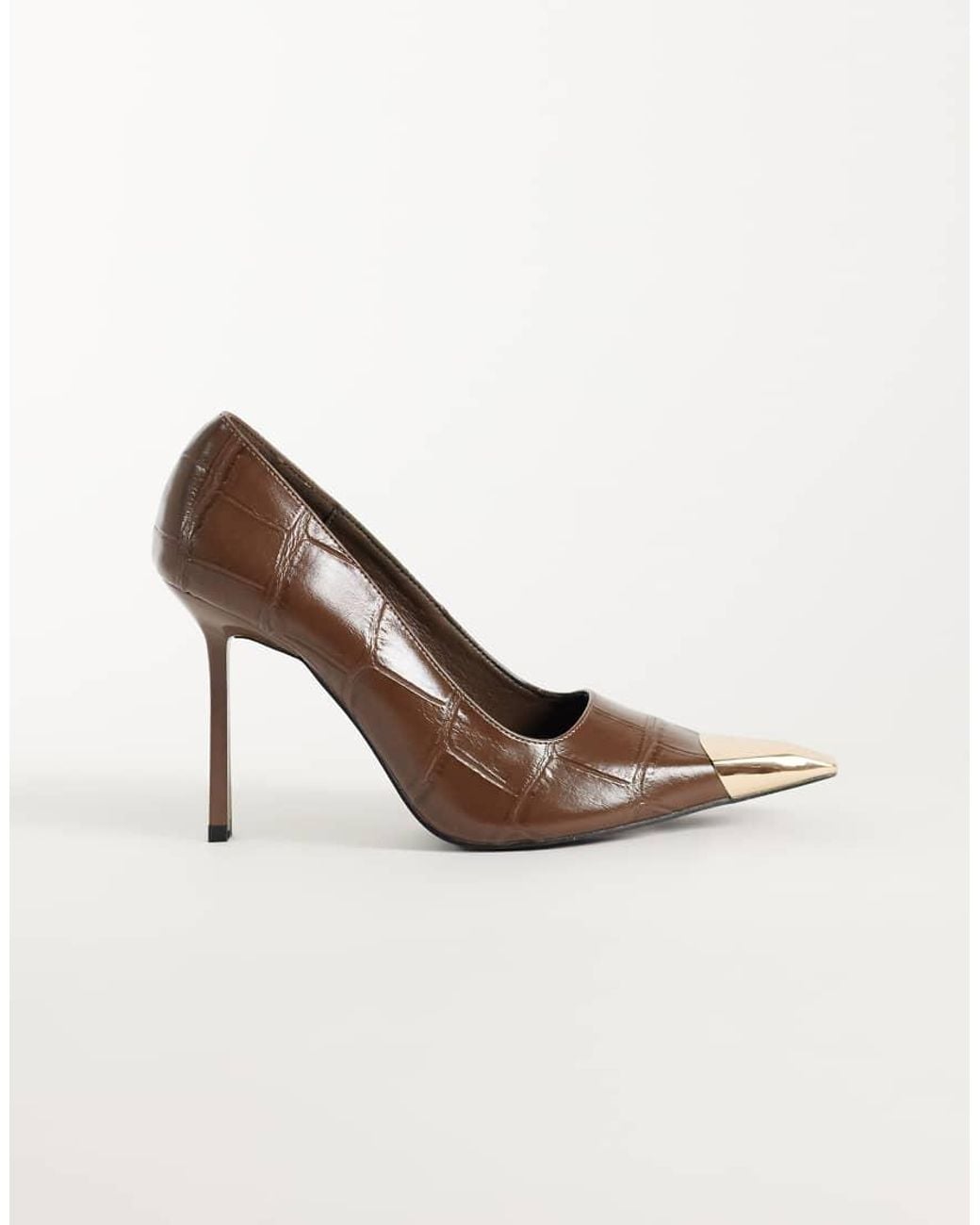 Public Desire Brown Rotate Heeled Pumps