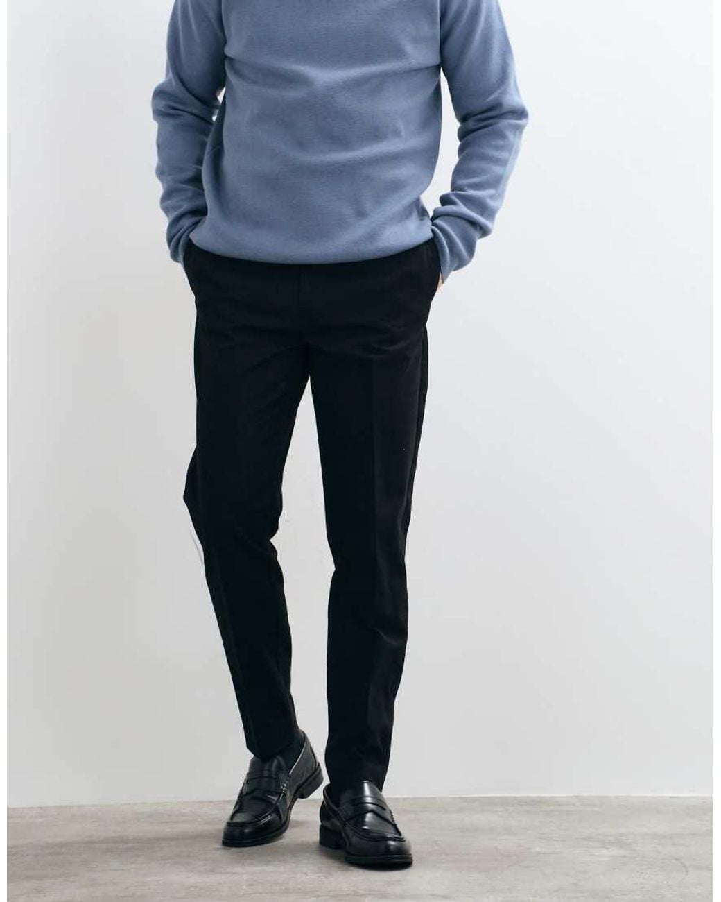 ASOS Blue Tailored 100% Cotton Tapered Pants for men