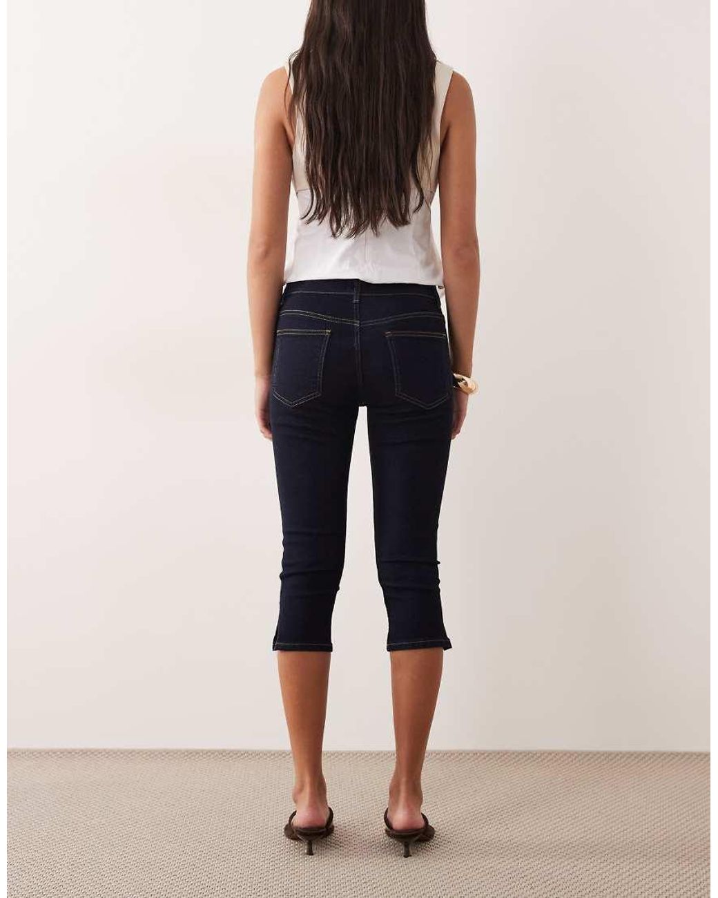 ASOS Natural Denim Super Stretch Clean Capri