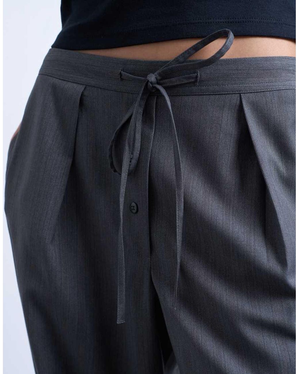 TOPSHOP Blue Tie Waist Boxer Jogger