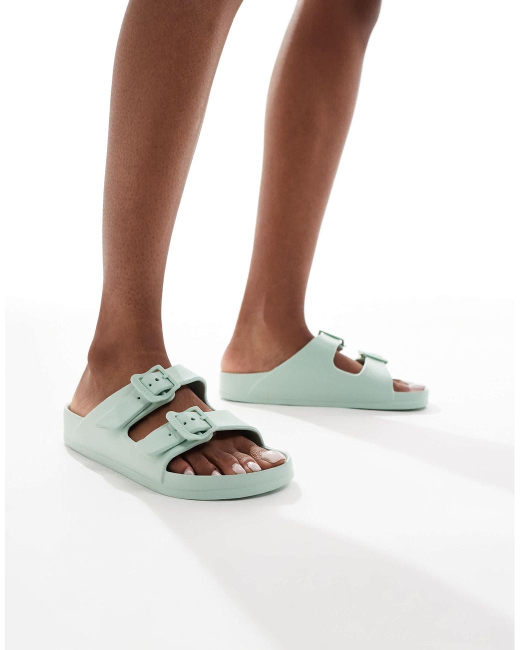ONLY Green Double Strap Sandal