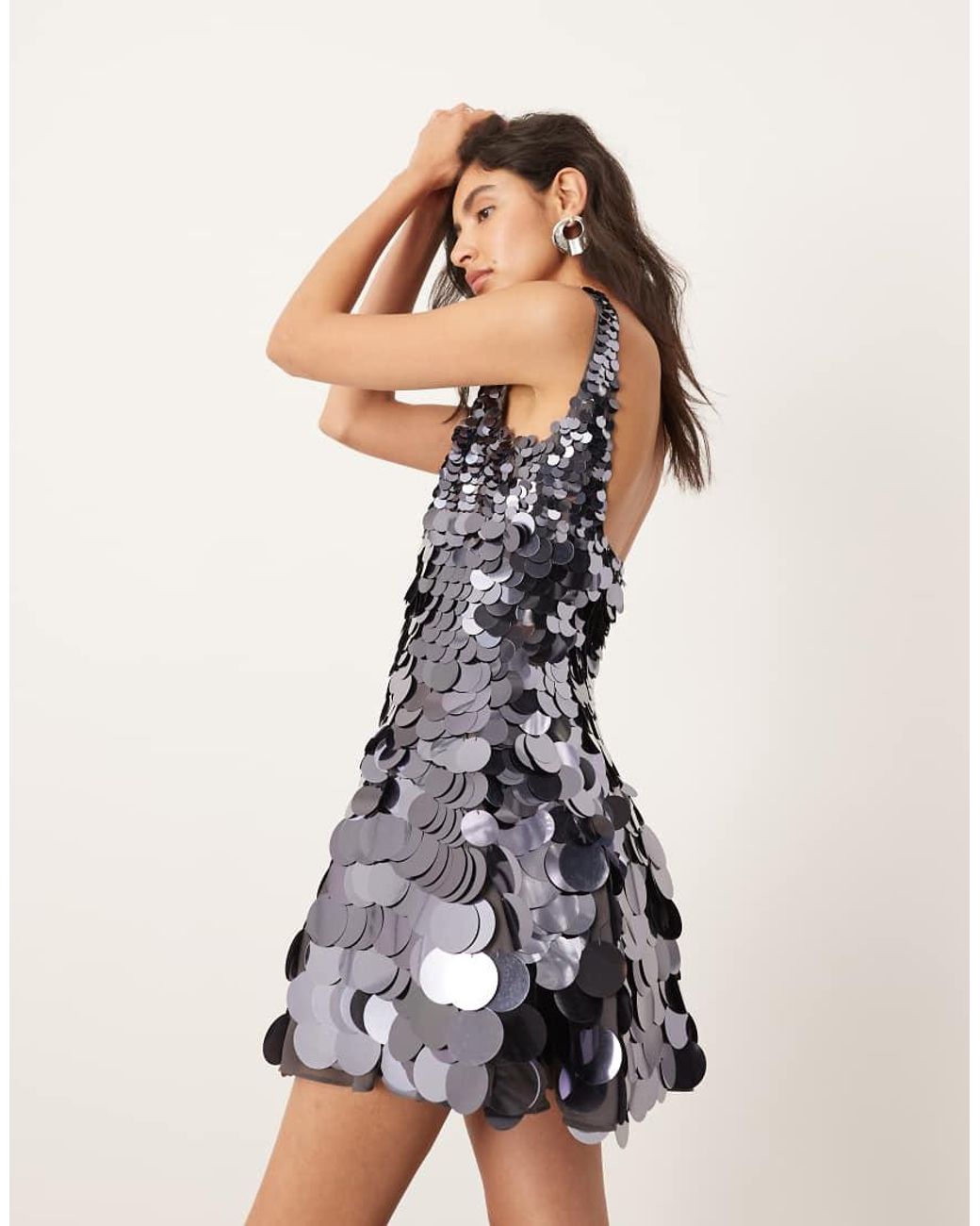 Maxi Asos Edition Sequin Dress River Island Dresses Asos River Island  Silver Sequin Slip Mini Dress