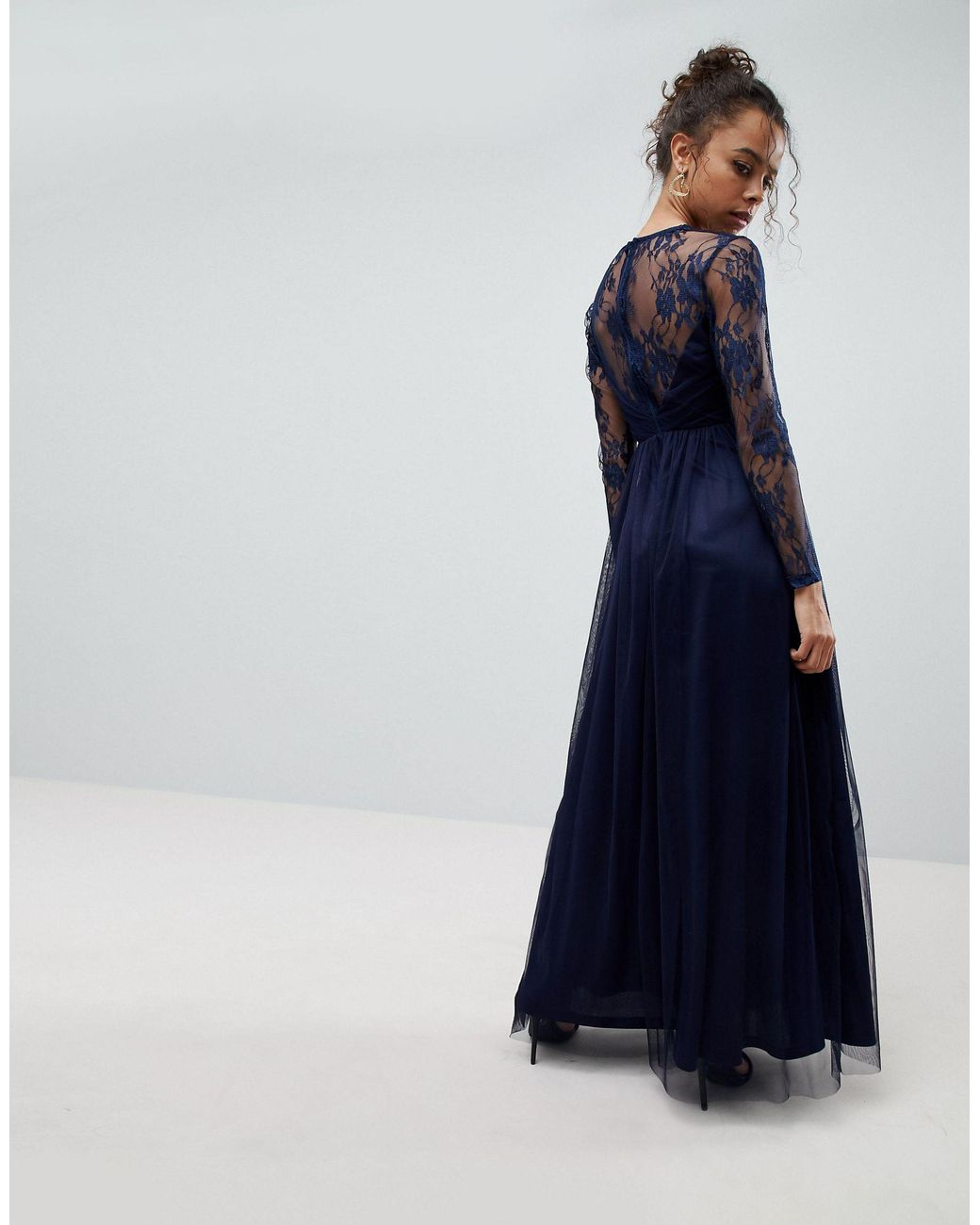 ASOS Lace Maxi Dress With Long Sleeves 