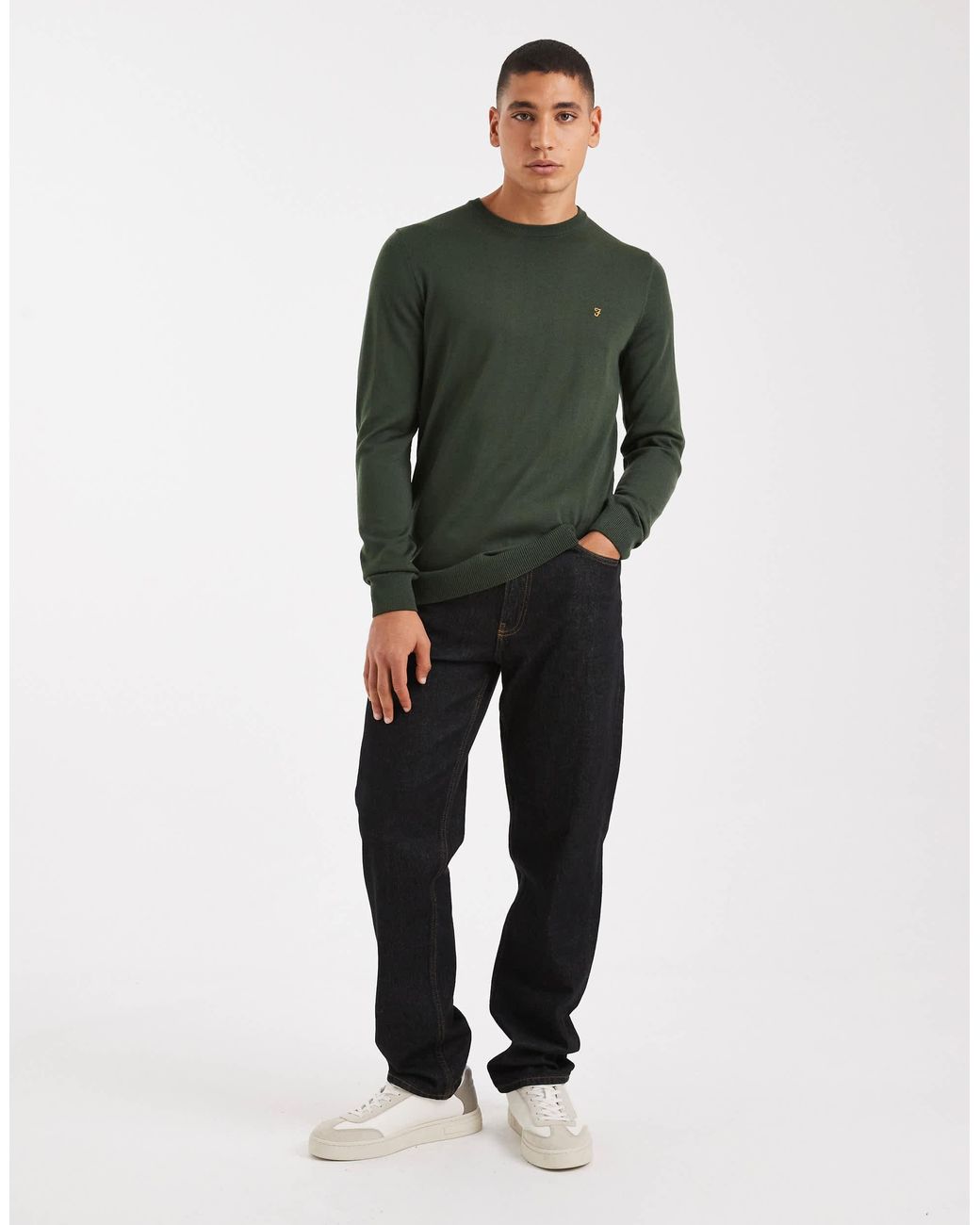 Mullen - pull en laine mérinos - foncé Farah pour homme en coloris Green