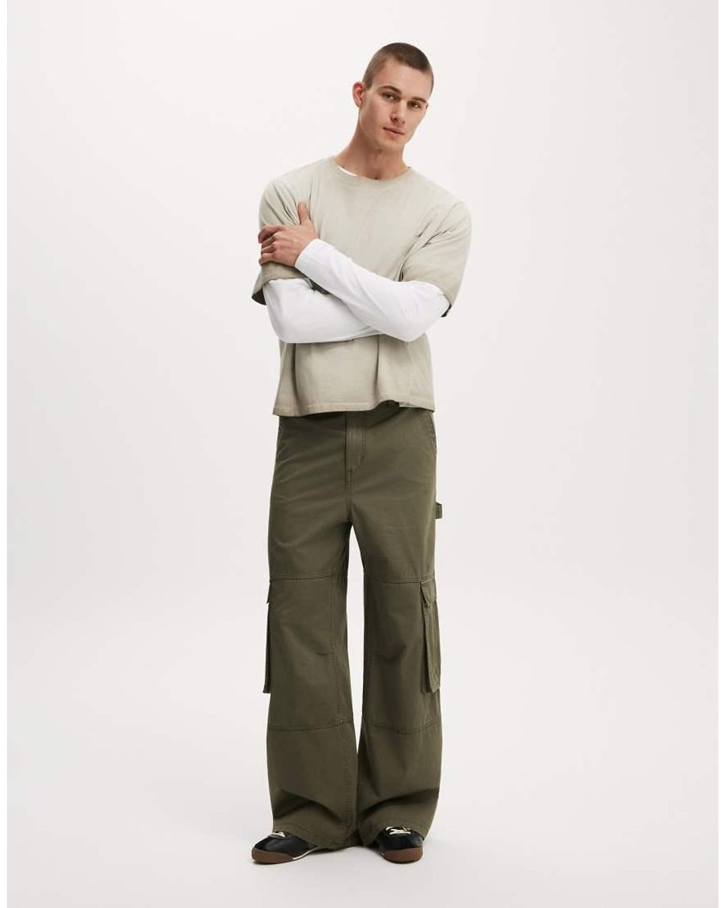 Cotton On Green Super Baggy Cargo Pant for men