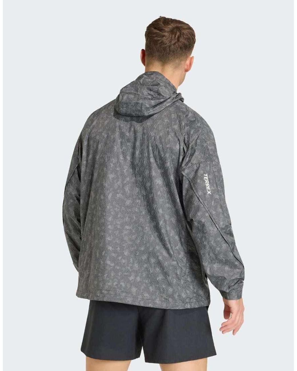 Adidas Originals Gray Terrex Xploric Clima365 Printed Wind Anorak for men