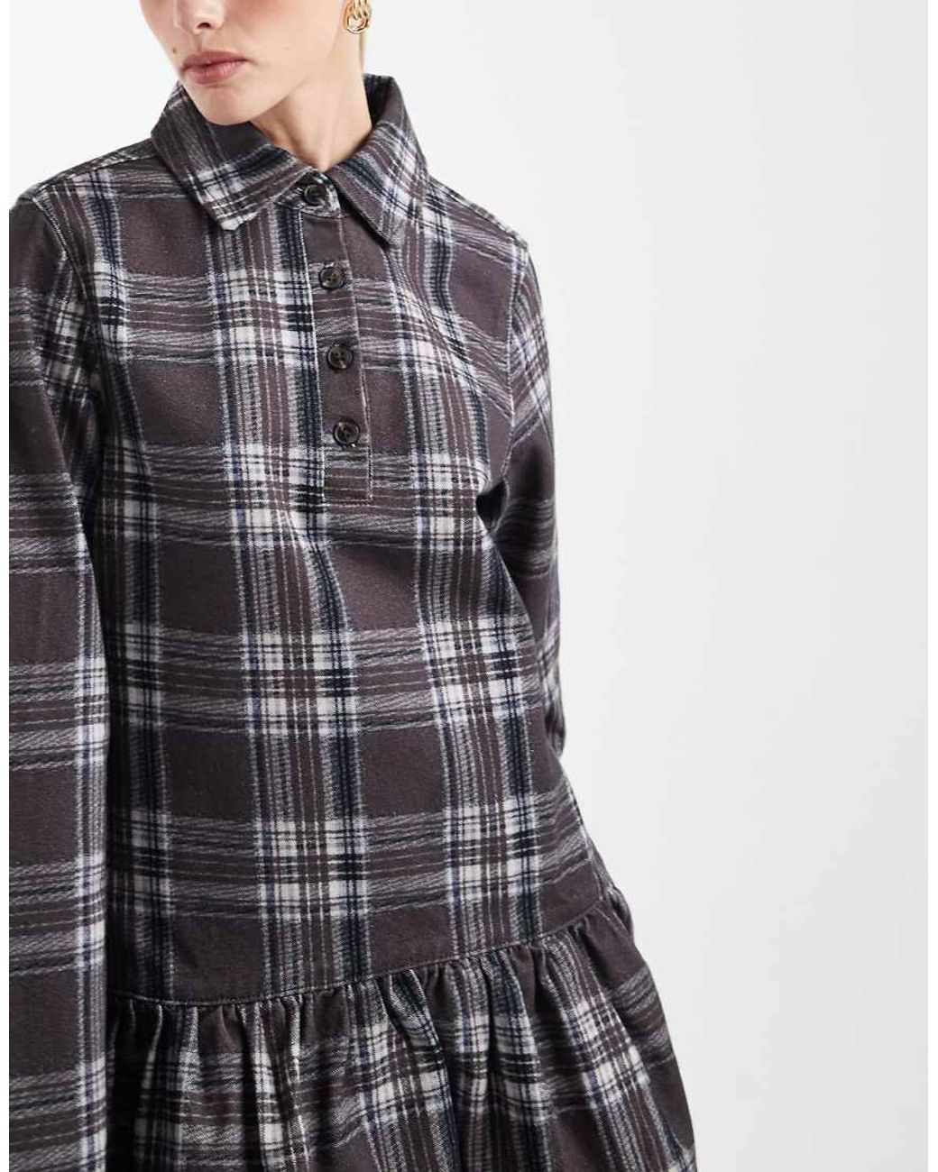 ASOS Black Denim Dropwaist Mini Dress