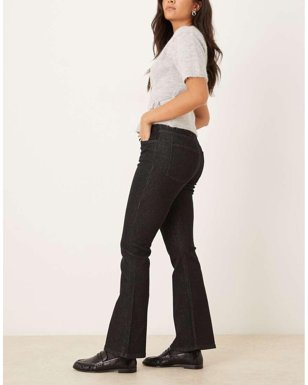 ASOS Black Cropped Kick Flare Jean