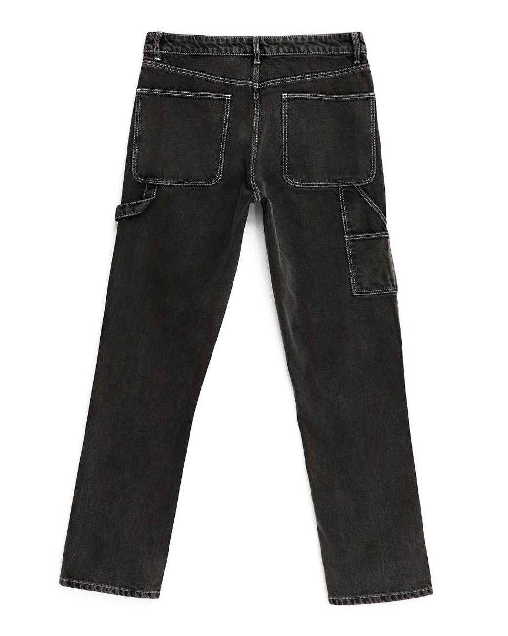 ASOS Black Straight Leg Jeans With Carpenter Detailing for men