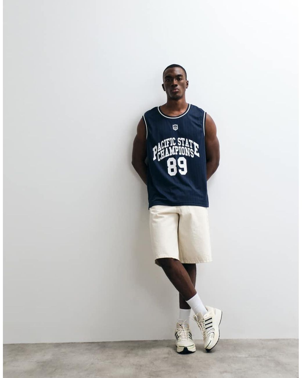 River Island Black 'Pacific State Champions' Vest for men