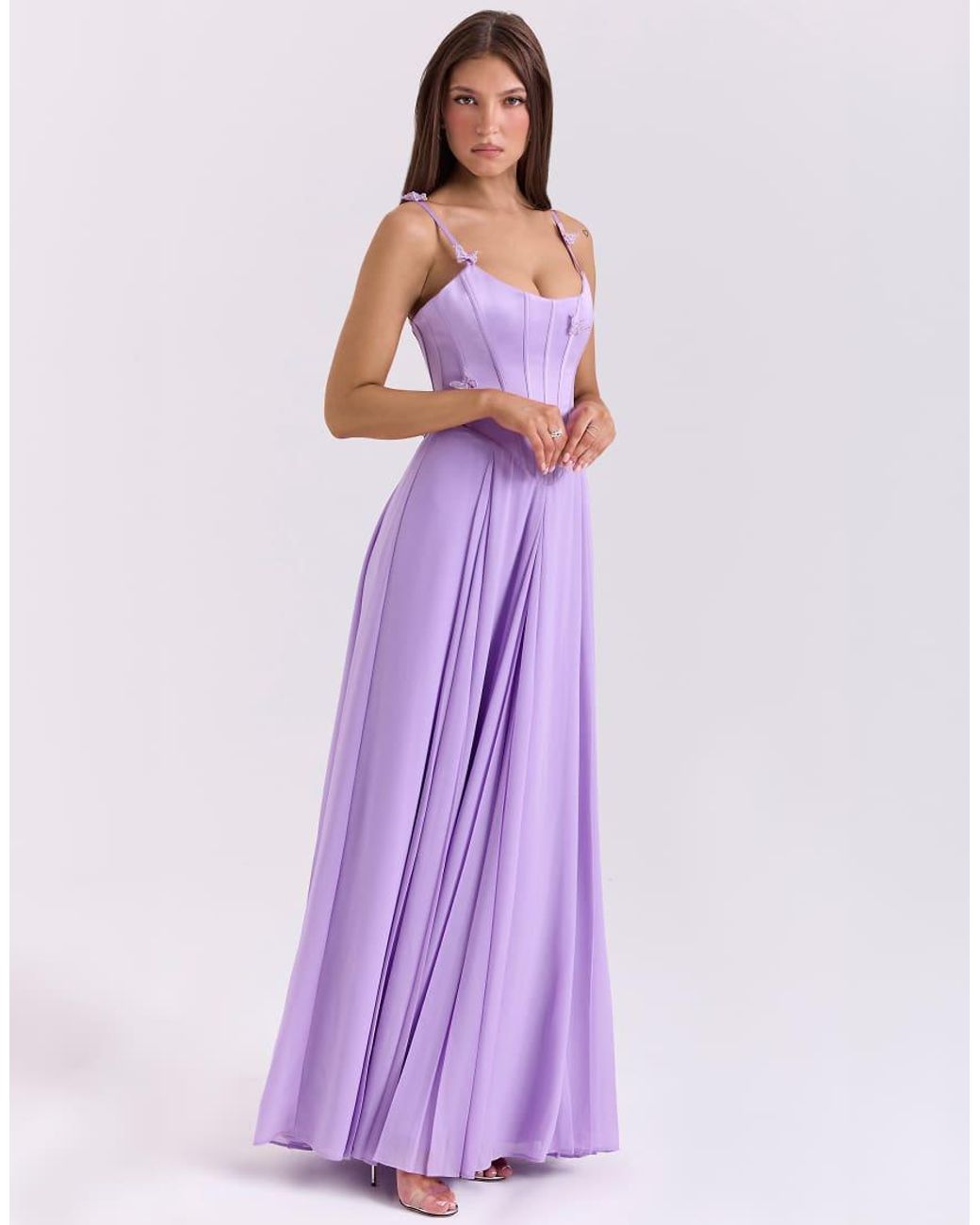 House Of Cb Purple Pascha Maxi Dress